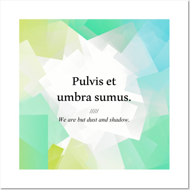 Latin quote: Pulvis et umbra sumus, We are but dust and shadow. Wall Art by patpatpatterns